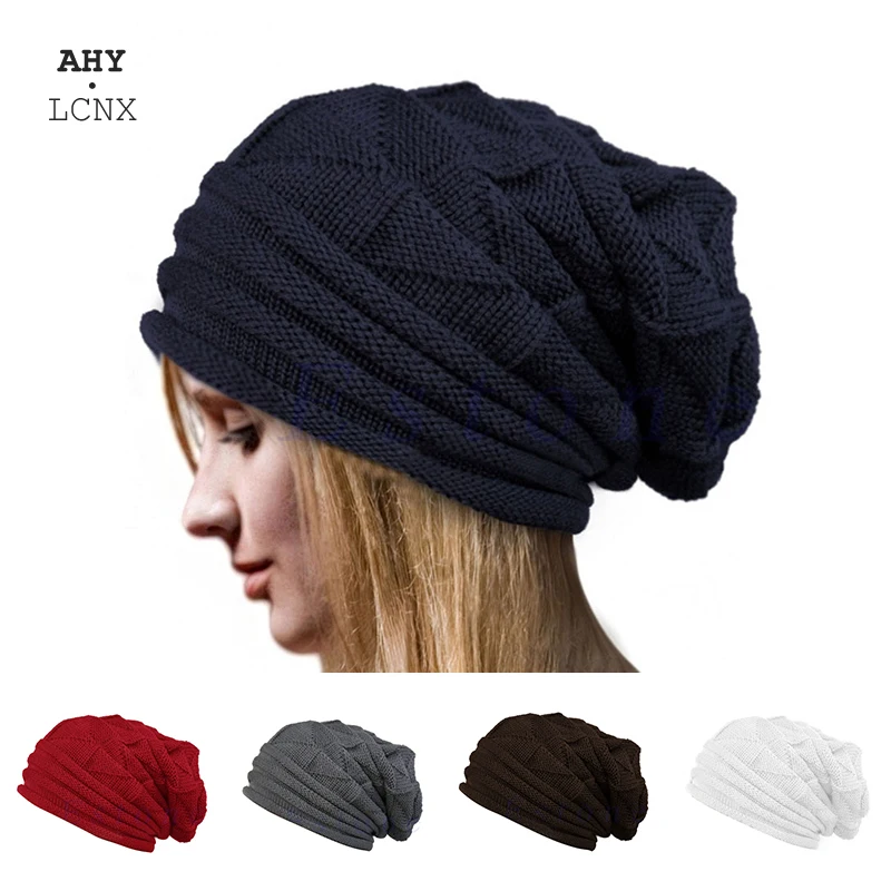 

Knitted Beanie Women's Hat Winter Men Skullies Beanies Warm Casual Slouchy Hat Crochet Beanie Hats Female Baggy Cap Cheap