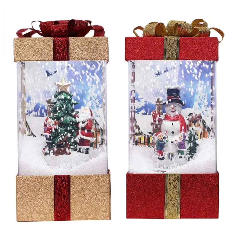 Электрический Санта Клаус Снежинка дом светодиодный свет и музыка рождество