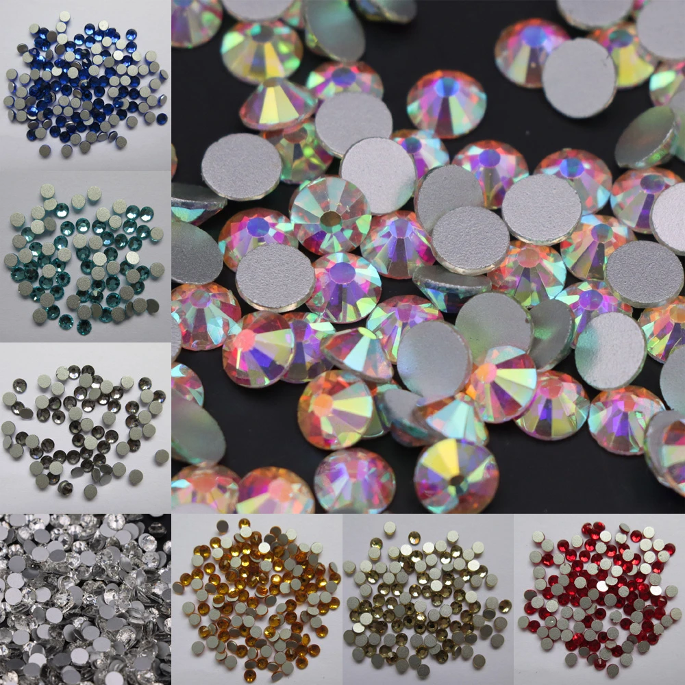 Блестящие стразы Cтразы без горячей фиксации драгоценные камни AB Кристальные