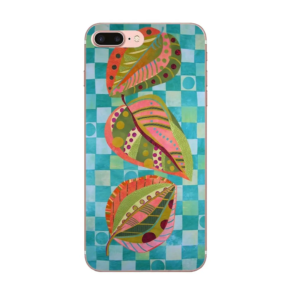Зеленые листья Этнический Ацтеки для Apple IPhone X XS Max XR 4 4S 5 5C 5S SE 6 6S 7 8 Plus Чехлы задней