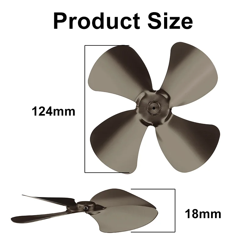 

Multiple Colour Aluminum Alloy 4 Blade Heat Powered Stove Fan Blade Home komin Log Wood Burner Eco Quiet Fan Blade Replacement