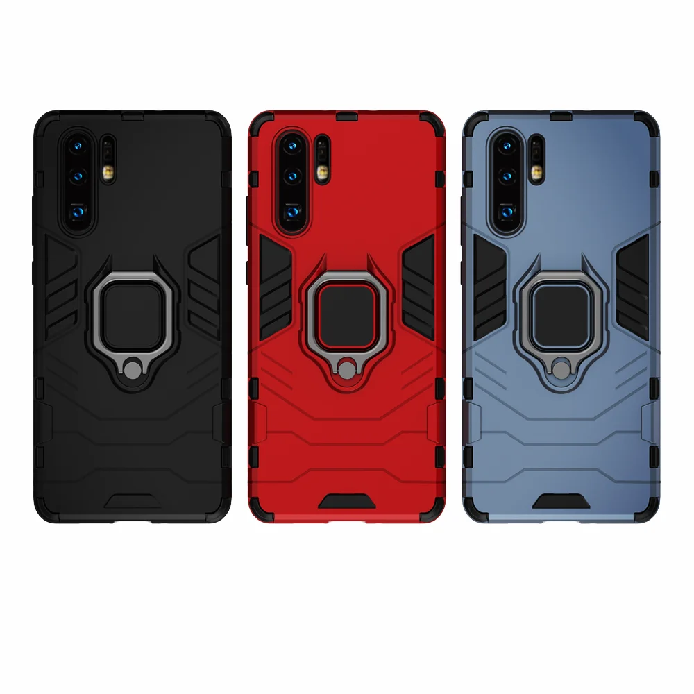 

for Huawei P30 Pro Case Shockproof Ring Stand Bumper Silicone + PC Phone Back Cover for Huawei P30 pro P 30 pro P30pro Coque