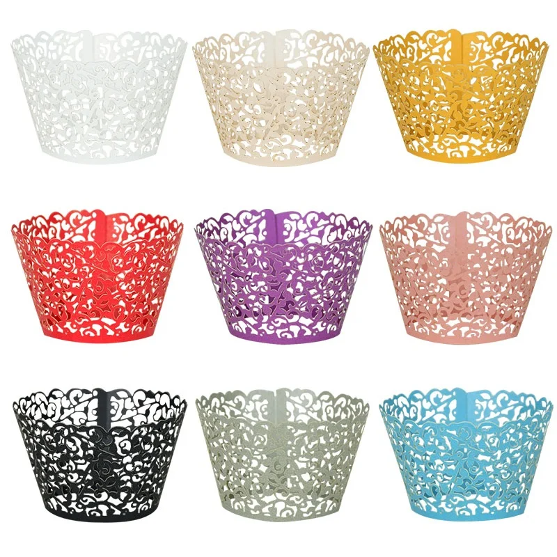 

Laser Cut Paper Cupcake Wrapper Cake Muffin Decor For Birthday Wedding Party Decoration Baby Shower Supplies Bakery Accessories