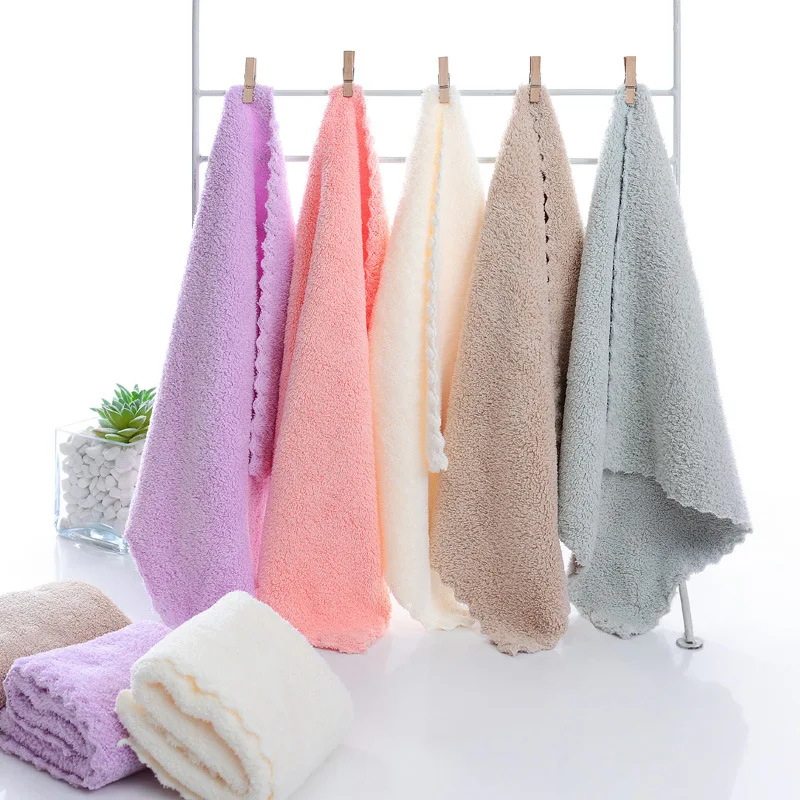 

5PCS/Lot Coral Fleece Square Towel Soft Absorbent Household Face Towels for Kids and Adult kitchen Cleaning Dishcloth 30*30cm