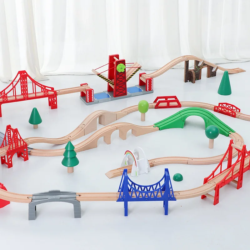 

Wooden Train Track Bridge Wooden Railway Set Accessories Racing Tracks Extension Bridge For Thomas Educational Toys For Kids NEW