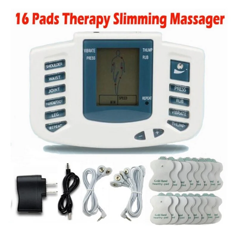 

1Set Muscle Stimulator 16 Pad EU Plug Tens Massager Meridian Physiotherapy Apparatus Electric Pulse Acupuncture Therapy Machine