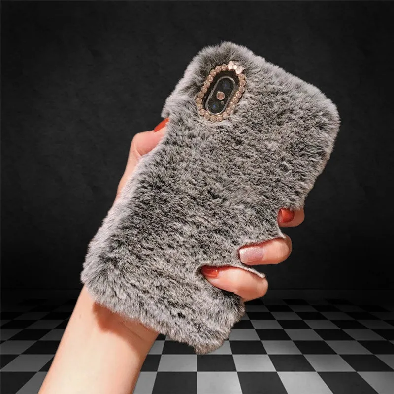 Cute Rabbit Ear Hair Furry Phone Case For iPhone 11 pro X XR XS Max 7 8 Plus 6 6S 5 5S SE 5C 4 Soft Girl Warm Cover |