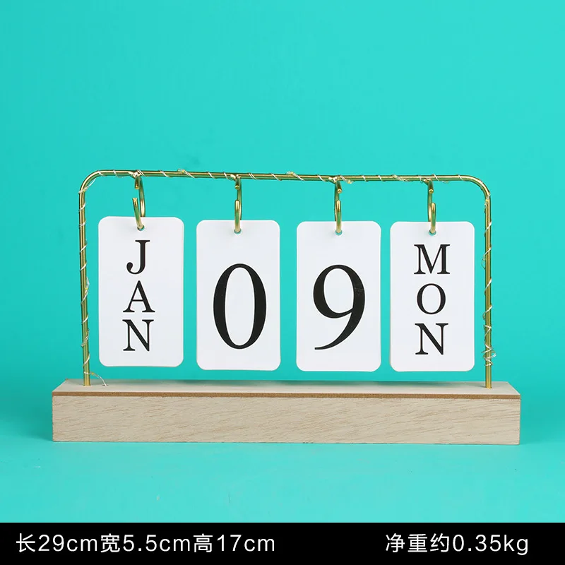 

Pastoral LED Wooden Perpetual Calendar Creative Home Perpetual Calendar Wall Calendar Calendar Home Decorations Character Resins