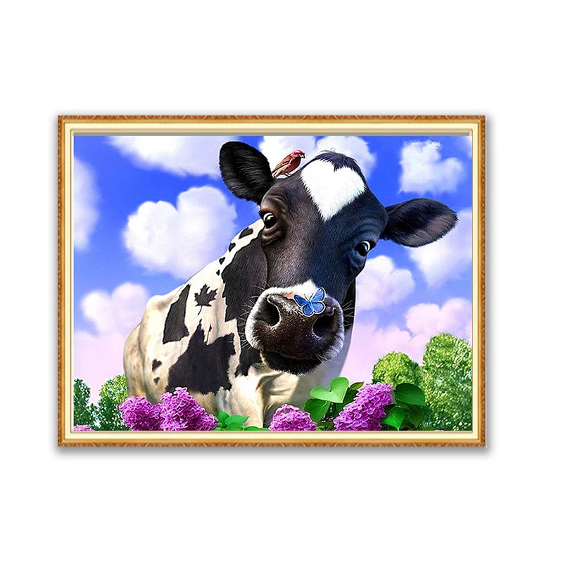 Алмазная 5D мозаика Meian Cow с квадратными стразами набор для алмазной 3D живописи