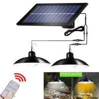 solar pendant lamp outdoorindoor powered hanging shed warmwhite lights with 3m cable and remote control for courtyard garden