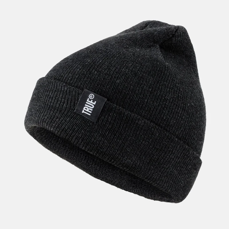 Модные вязанные шапочки Skullies, зимняя шапка с надписью True, мягкая шапка в стиле хип-хоп для мужчин и женщин, повседневные шапочки, шапка унисекс, одноцветная шапка