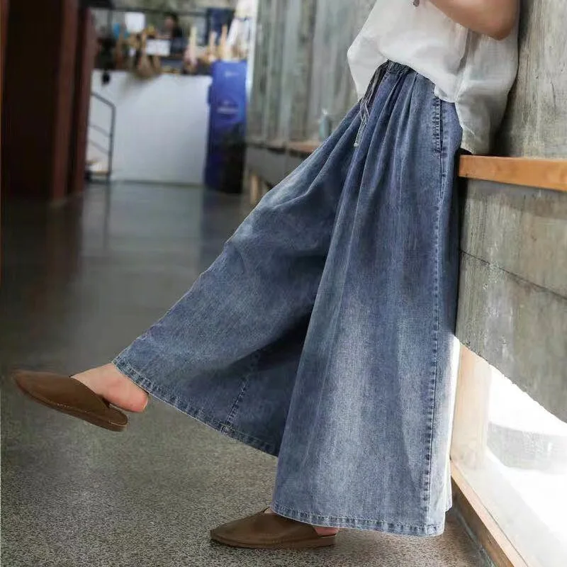 

Spring Summer Cotton Jeans Denim Loose Wide Leg Pants Women High Waist Vintage Retro Pants Female Trousers Джинсы mom jeans