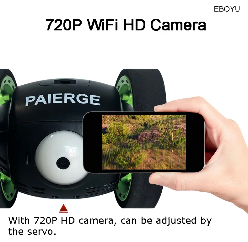 EBOYU PEG700 2,4 г Большой Глаз WiFi FPV 720P HD камера RC прыгающий игрушечный автомобиль прыжок высокий трюк автомобиль музыка светодиодный фары RC отскок автомобиль подарок игрушка