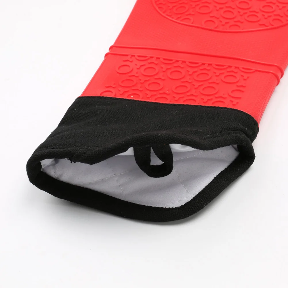 Длинные толстые силиконовые перчатки с диагональным отверстием и