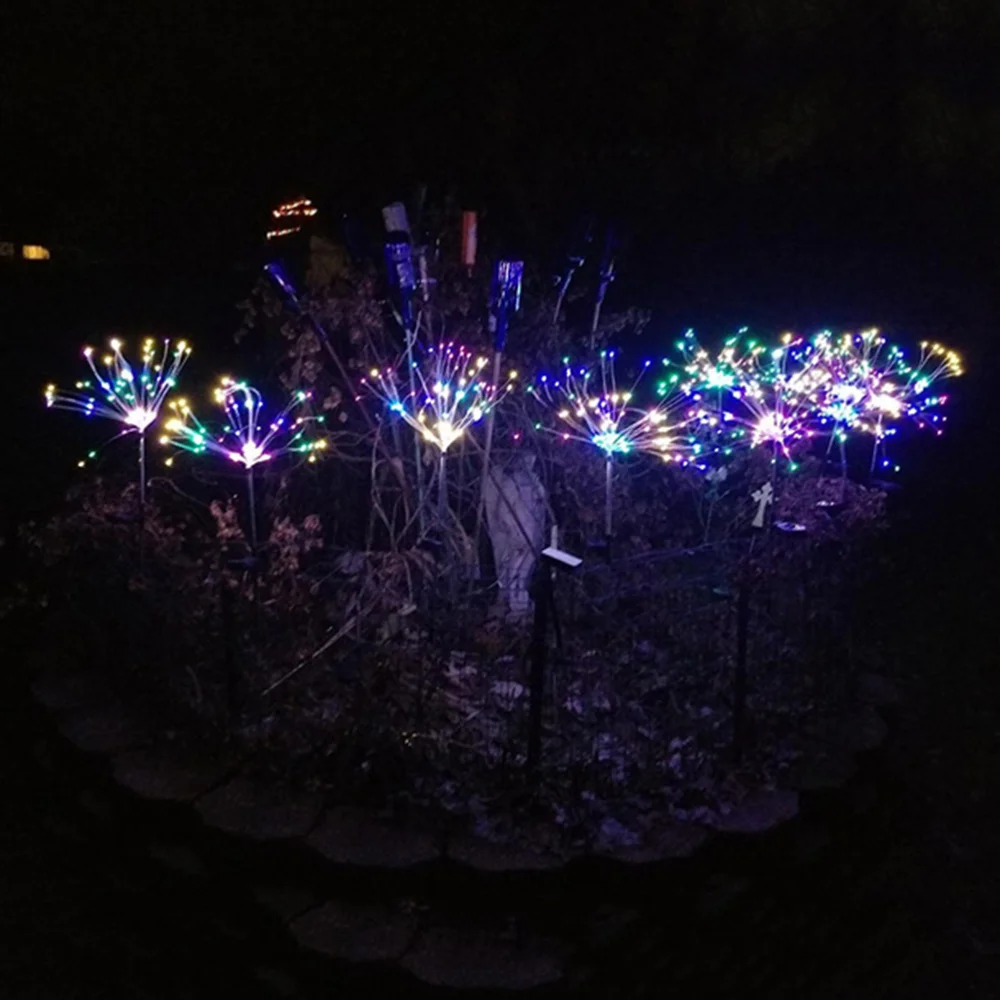 

90 Lights Solar Energy Firework Shape Decorative Light Dandelion Light (Warm White)