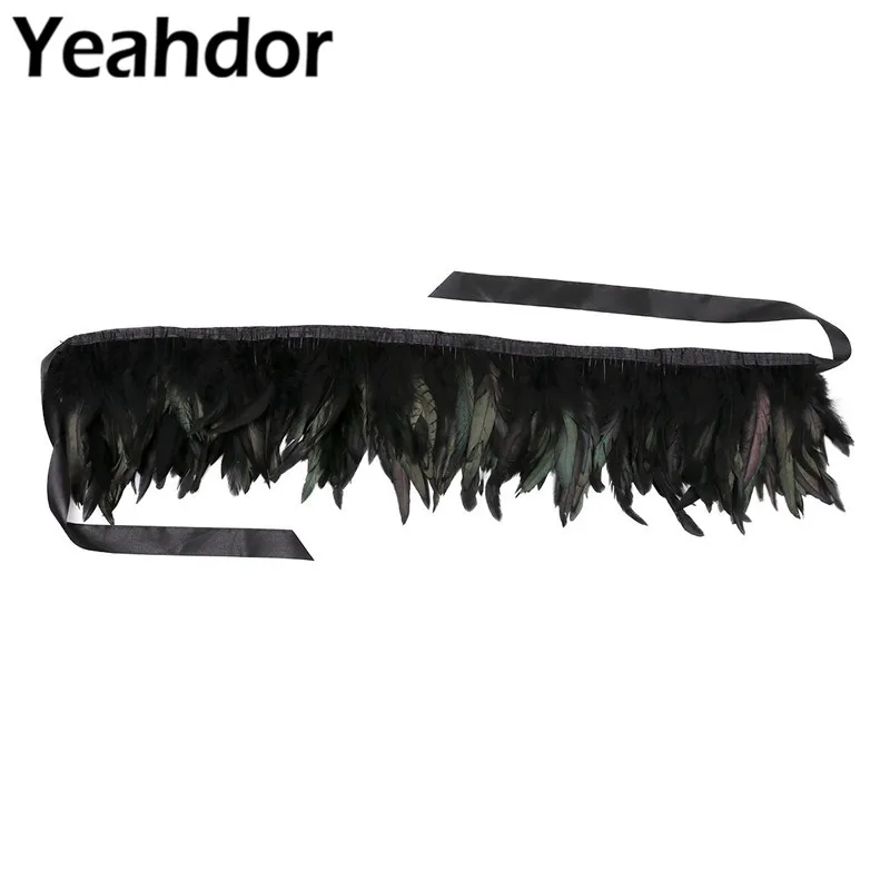 Женский Ретро винтажный Готический воротник из натурального пера с ленточным