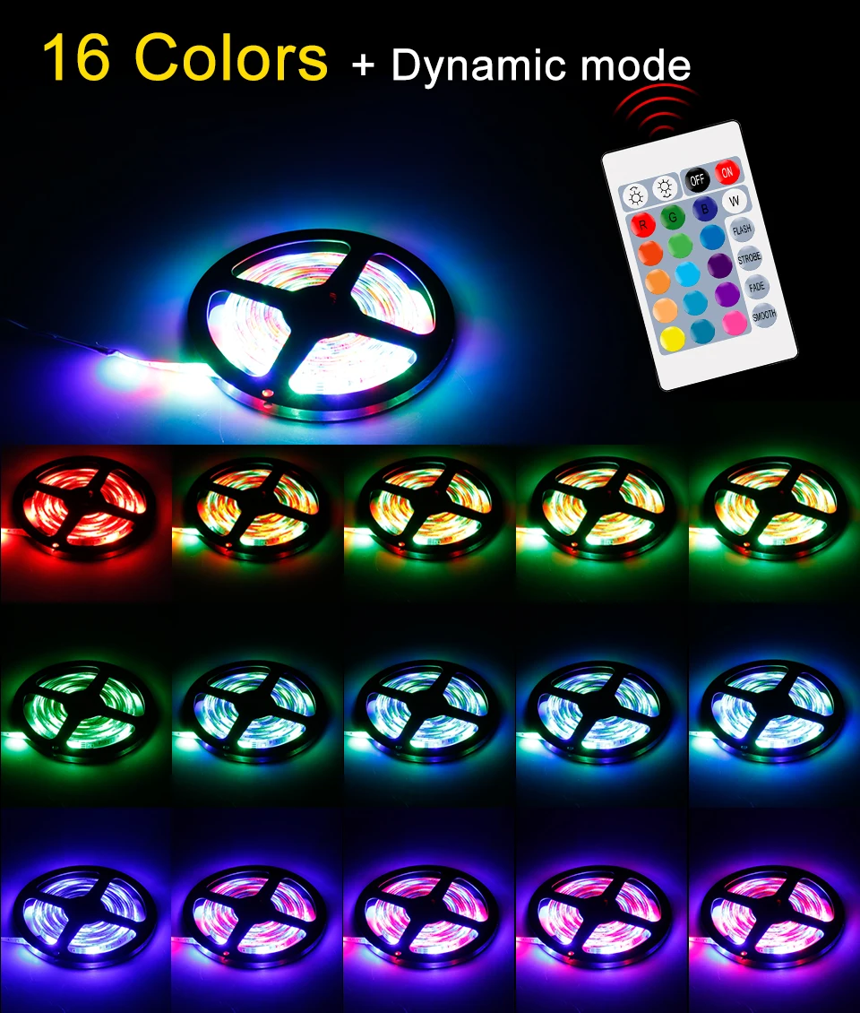 RGB Led ленточный светильник 5 в USB Led Navidad Neon Ribbon EU US Plug 220 В ТВ ПОДСВЕТКА светодиодный светильник RGBW полоса Рождественский Декор лампа лента