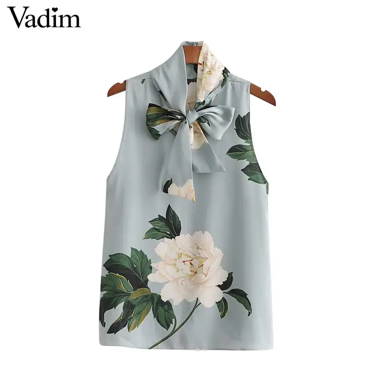 Женское элегантное платье vadim блузка с цветочным принтом без рукавов галстук