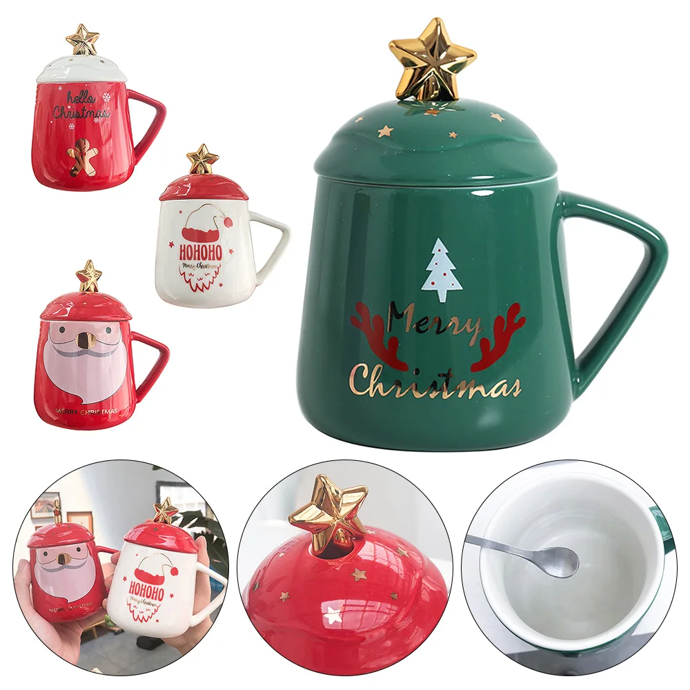 Креативная Милая мультяшная Рождественская керамическая кружка чайная чашка