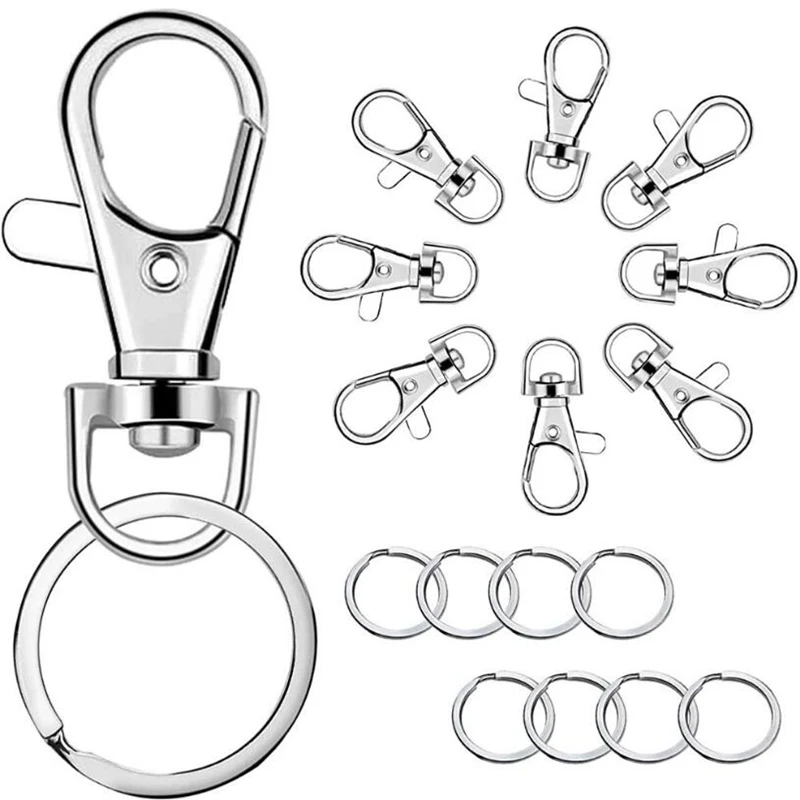 

100Pcs Alloy Lobster Clasps Hooks with Jump Rings Keychain for DIY Jewelry Making