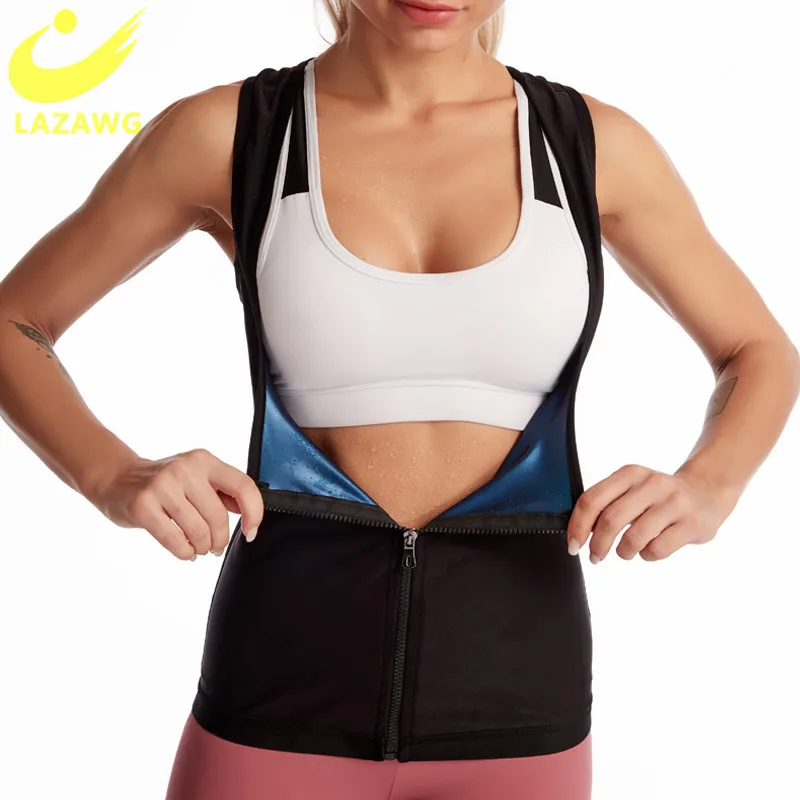 LAZAWG сауна тренировочный жилет Для женщин Горячая термо Body Shaper тренировочная