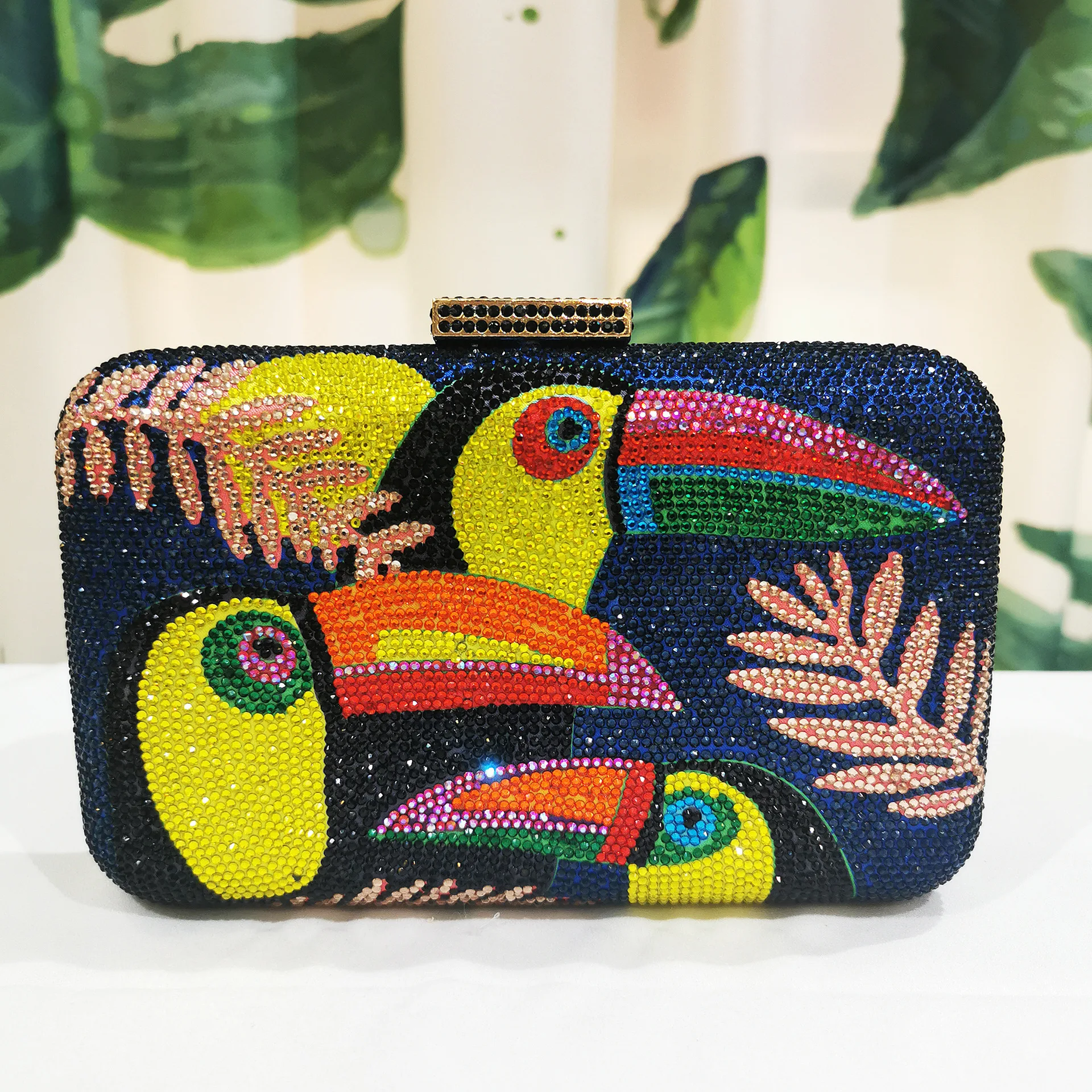 Новинка Toucan Bird женские вечерние сумки со стразами коробочка клатч Minaudiere вечерняя