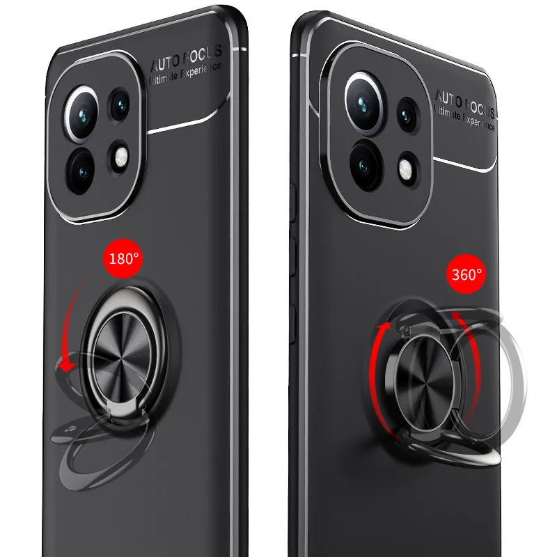 Чехлы Mi11 для Xiaomi Mi 11 чехол с магнитным кольцом и подставкой ударопрочный телефона