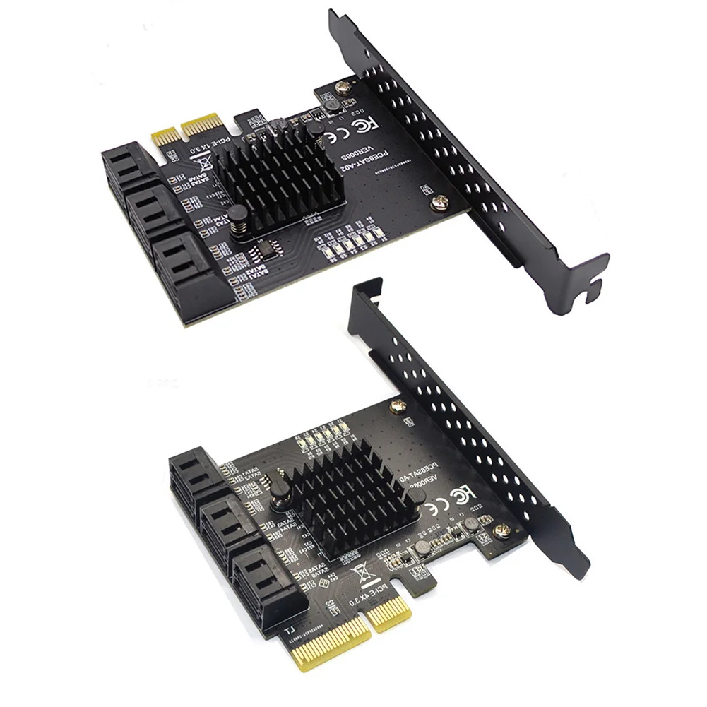 

Адаптер PCIe X1 X4 на 6 портов, SATA, 6 ГБ/сек. HDD, конвертер, расширенная Карта светодиодный светодиодным индикатором мониторинга