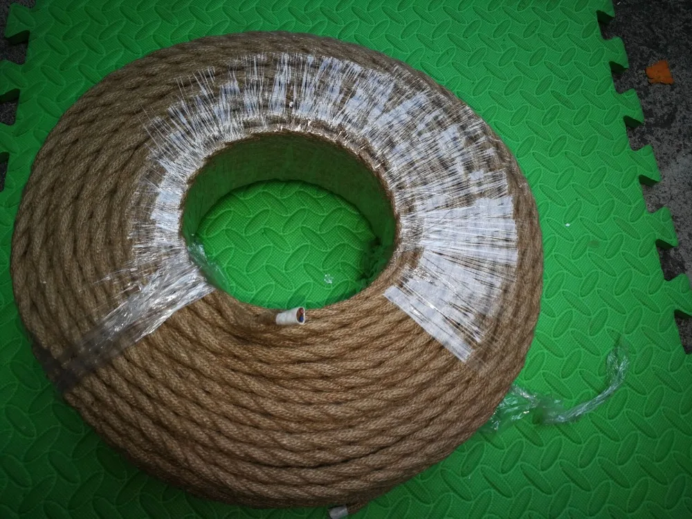 Винтажный веревочный кабель витой провод из пеньковой веревки шнур для