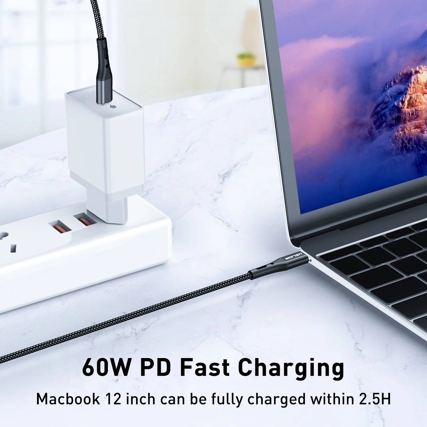 Кабель-Переходник USB C на Тип кабель для быстрой зарядки 60 Вт PD QC 3 0 мобильный