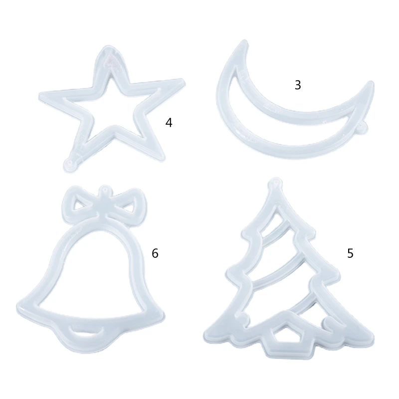

Crystal Epoxy Resin Mold Christmas Listed Decor Pendant Casting Silicone Mould AXYD
