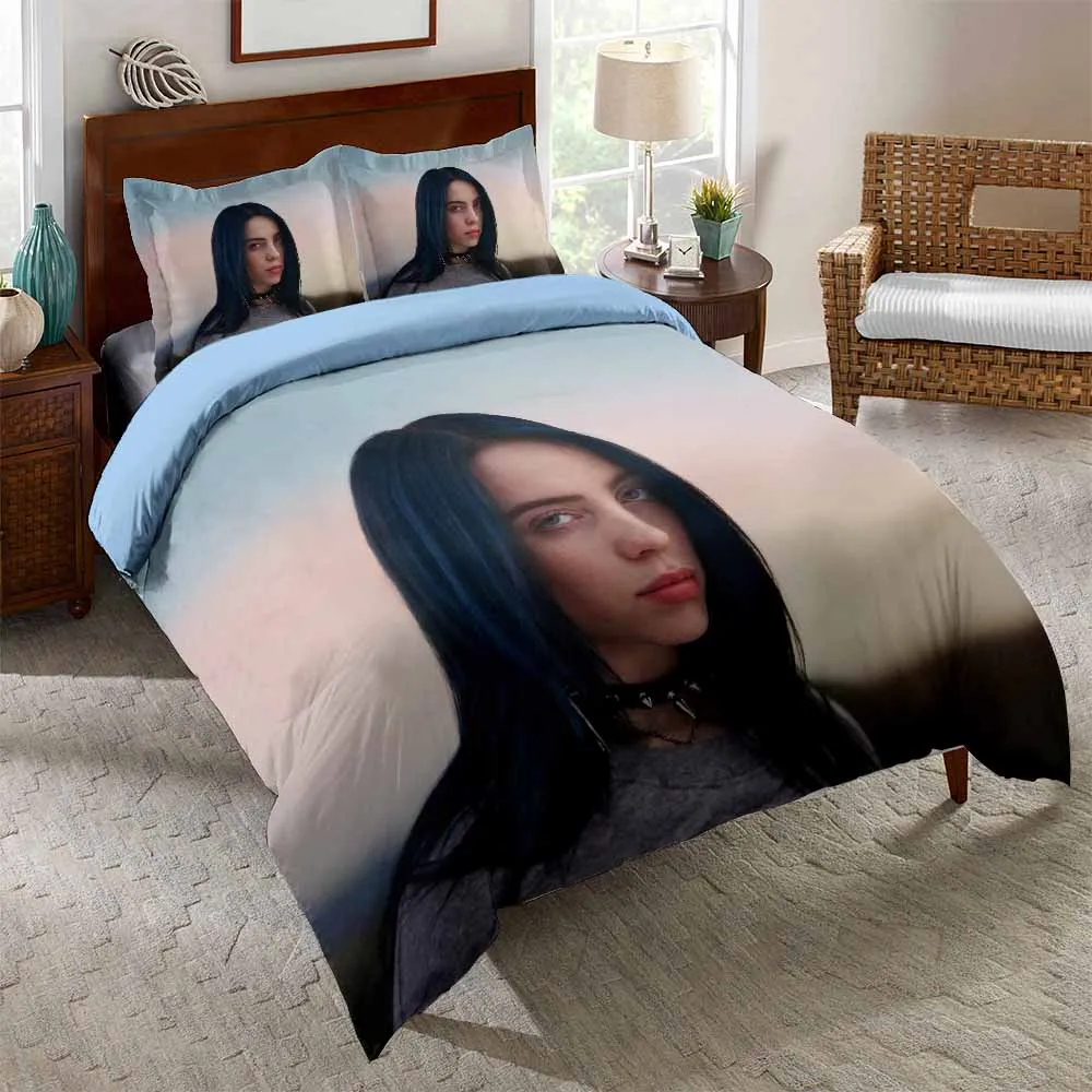 2/3 шт. певица Billie Eilish Постельное белье постельное белье простыня наволочка пододеяльник комплекты Твин Полный Размеры - Цвет: BE04