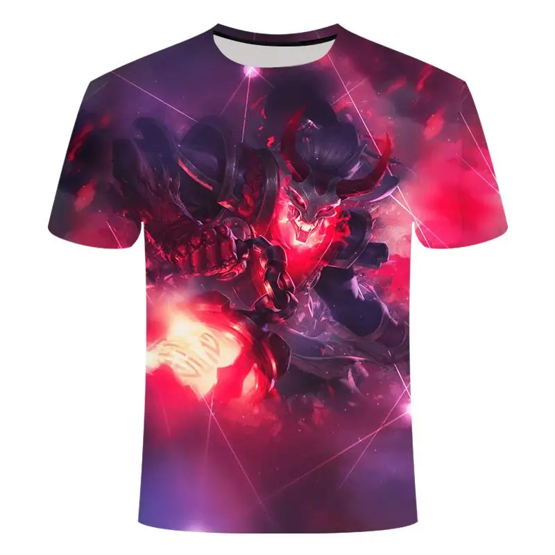 Футболка с 3D принтом League of Legends games мужская женская футболка с коротким рукавом Yasuo Leesin Darius Garen Thresh большой размер 6XL