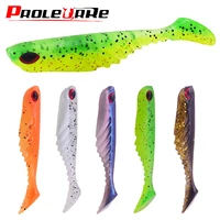 5pcslot jigging soft bait 7cm 2 9g t tail fish jig wobblers fishing lure double color silicone sequin swimbait spinner lures
