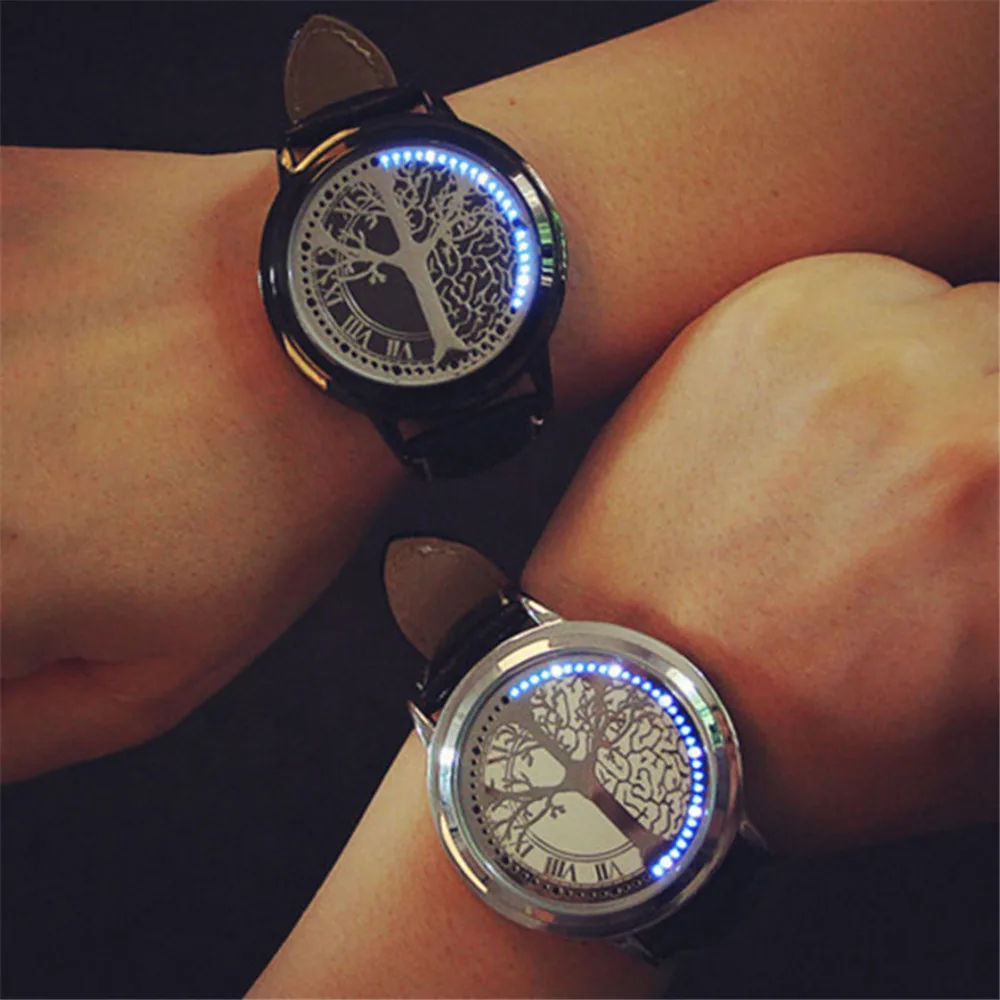 

Simple Sport Watches Digital Wristwatches Leather Waterproof LED Men Women Couple Smart Electronics Casual Watches