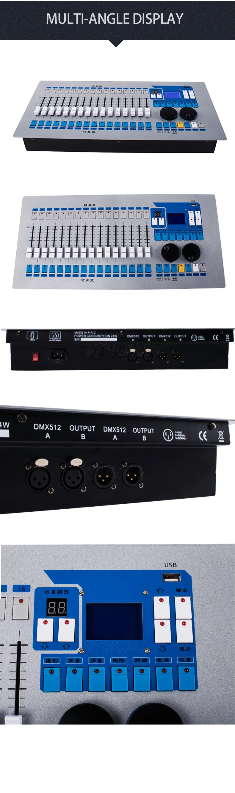 DJworld DMX консоль 1024 контроллер для освещение для сцены DMX 512 DJ контроллер оборудование международный стандарт движущийся головной свет
