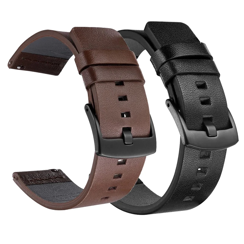 Кожаный ремешок 20 мм для Samsung Galaxy watch Active 42 Gear Sport S2 браслет Huami Amazfit bip/Garmin 645|Ремешки