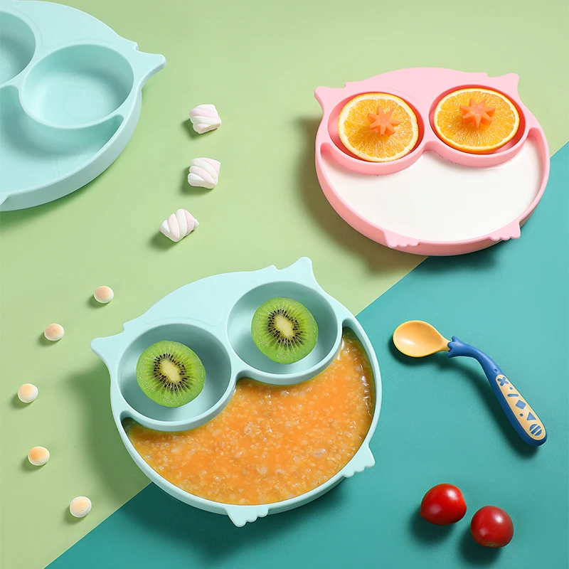 Детская силиконовая обеденная тарелка Amboch без бисфенола А Тарелка на присоске в