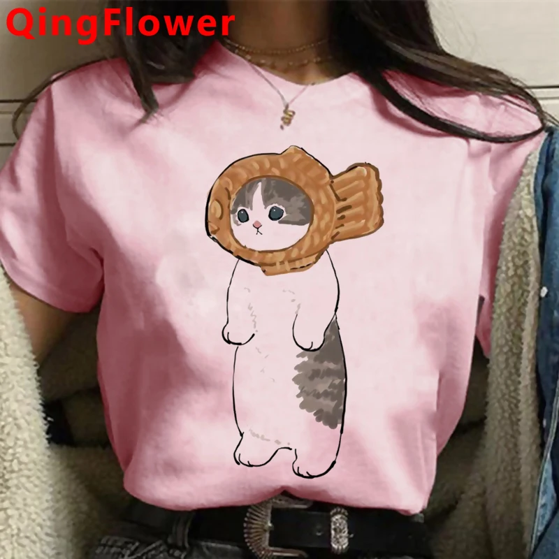 

Cat t-shirt top tees women casual couple vintage ulzzang kawaii t-shirt clothes couple clothes