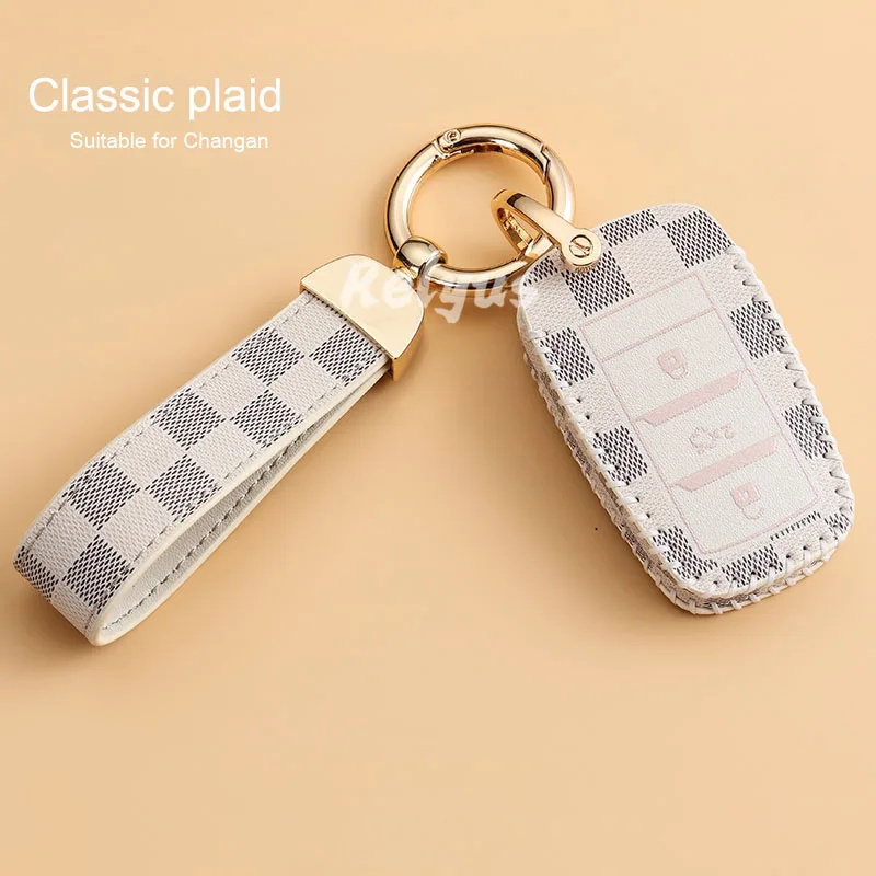 

Leather Car Remote Key Cover Case For Changan CS1 CV1 CS35plus CS95 CS15 CS75 CS35 CX20 Alsvin V7 Raeton CS55 CX70 Accessories