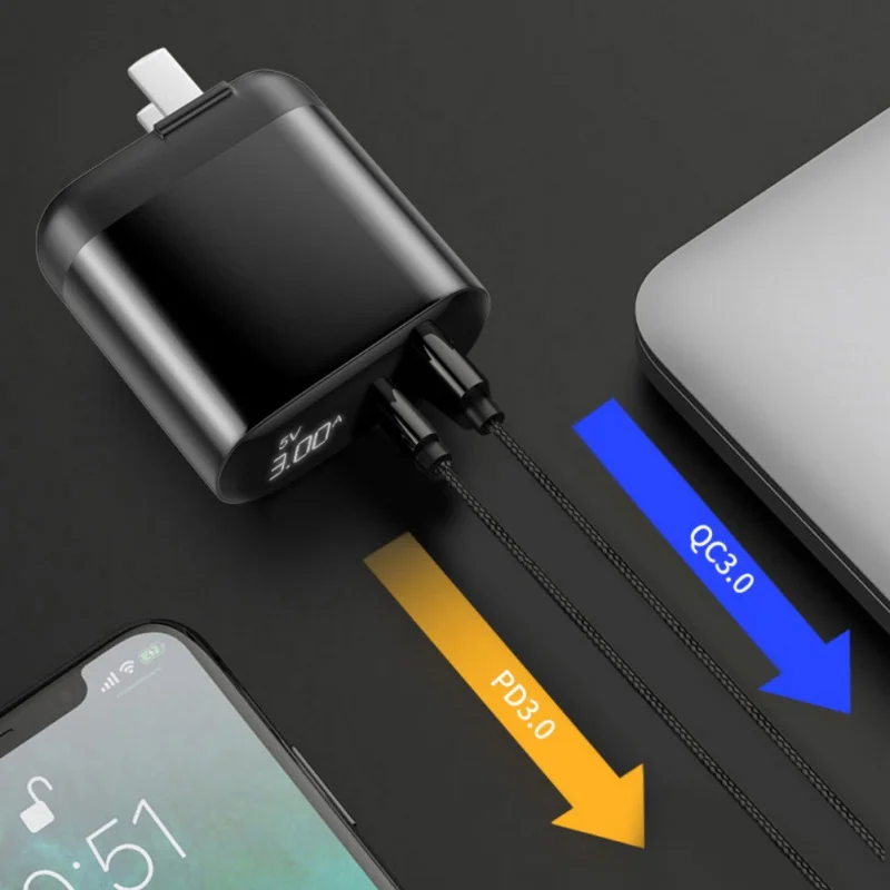 Настенное USB быстрое зарядное устройство с двумя портами цифровой дисплей 3 0 PD