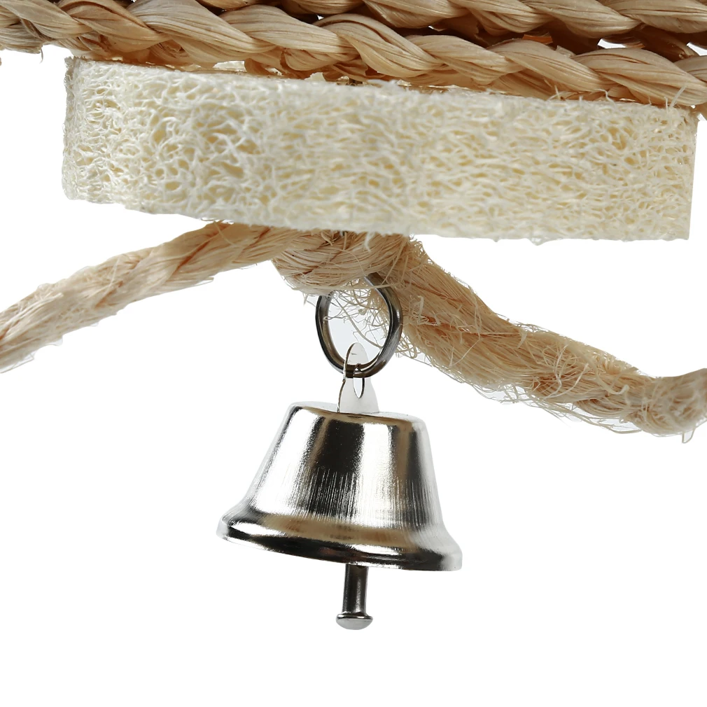 

Bird Parrot Toy With Natural Wooden Grass Chewing Bite Hanging Cage Swing Climb Chew Toy Pet Stand Training Accessories