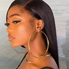 Крупные ювелирные изделия в стиле хип-хоп, гладкие толстые большие серьги-кольца 110 мм из золотистого металла для женщин, большие круглые серьги в стиле панк