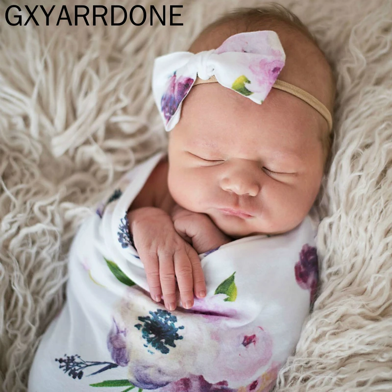 2019 Newborn Sage Swaddle With Matching Nylon Bow Headband Headwrap Receiving Blanket Set Baby Bedding Soft Sack | Детская одежда и