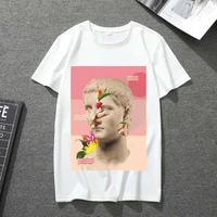 white t shirt men and women commuting all match short sleeved printing series trendy classic harajuku style soft breathable top