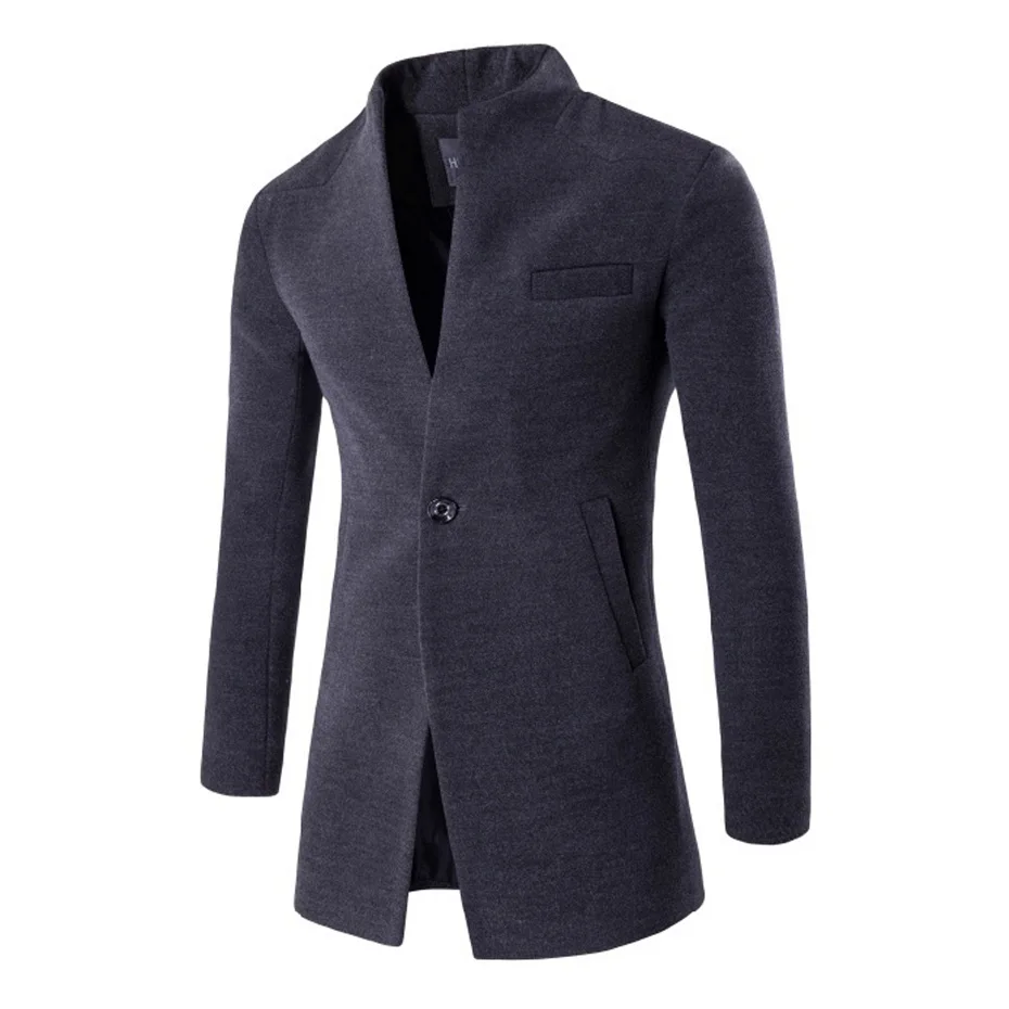 

Autumn and winter long coats and coats single-breasted casual men's wool coat and trench coat men's coat