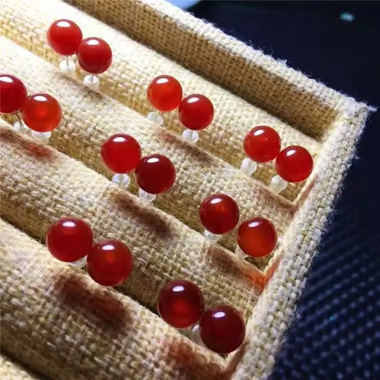 Серьги-гвоздики из натурального нефрита для женщин и мужчин серьги с сердоликом