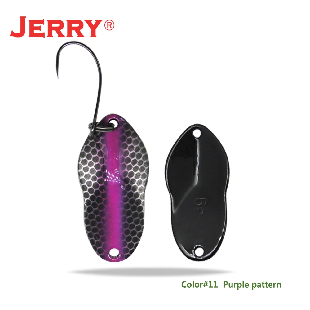 purple pattern Jerry 2 г 3 г микро рыболовные приманки сверхлегкие латунные металлические жесткие приманки один крючок пресноводная зона форель Щука окунь ложка безделушка pesca - Цвет: purple pattern