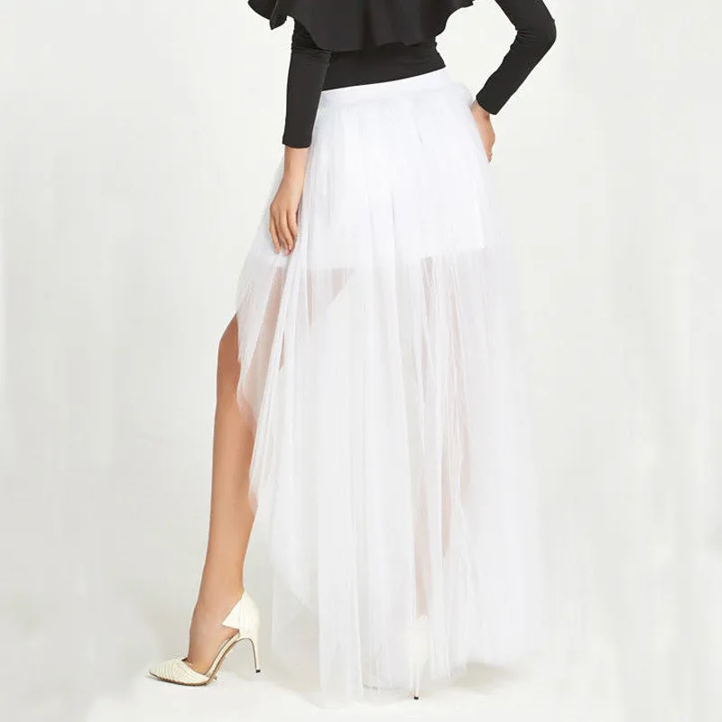 

New Fashion Women Solid Layers Tulle Skirt Princess Girls Ballet Tutu Dance Long Skirt