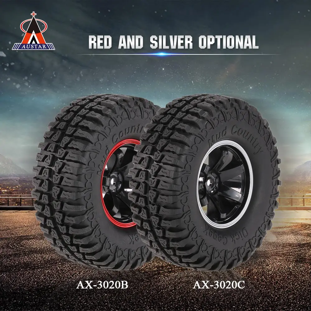 4 шт. AUSTAR AX-3020B 1 9 дюйма 103 мм 1/10 масштаб шины с ободом колеса для D90 SCX10 CC01 RC Rock Crawler |